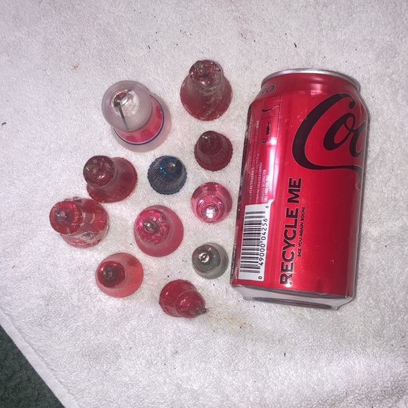 Vintage Antique mercury glass feather tree ornaments bells unique 30/40s - Picture 10 of 11